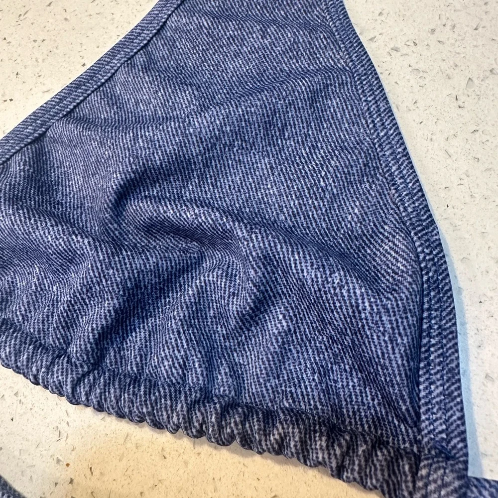 Large bikini top by Fede Swimwear - denim looking design